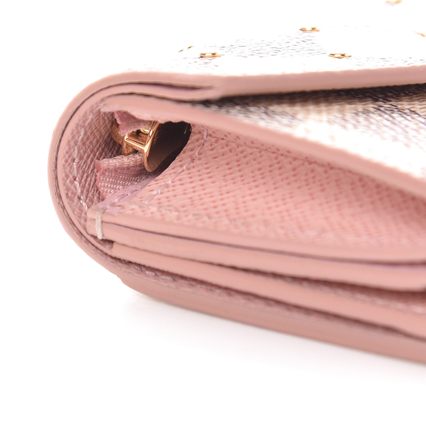 Damier Azur Studded Zoe Wallet Rose Ballerine