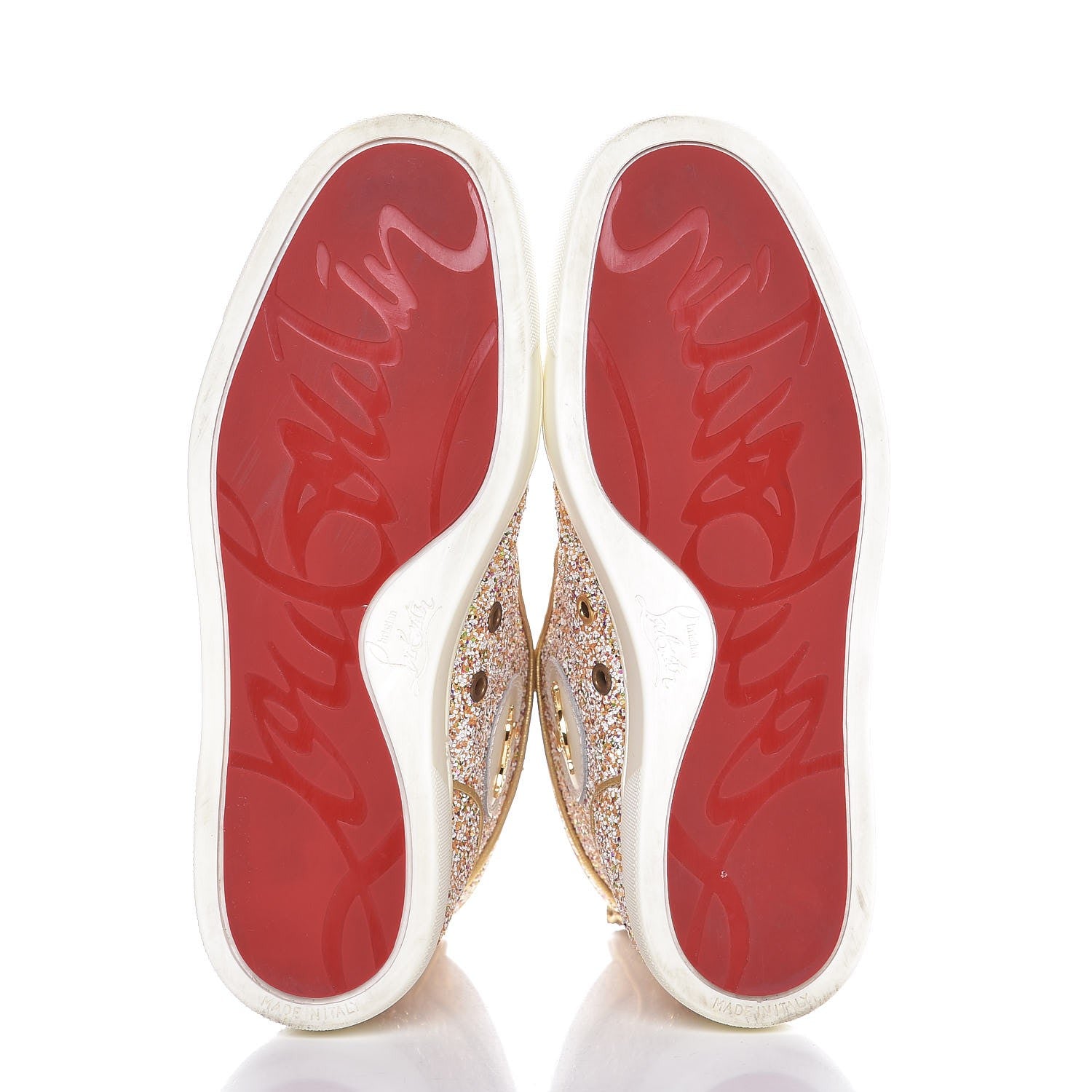 Christian Louboutin Glitter Nappa Rantus Orlato Sneakers 38 Multi Gold 7 of 12