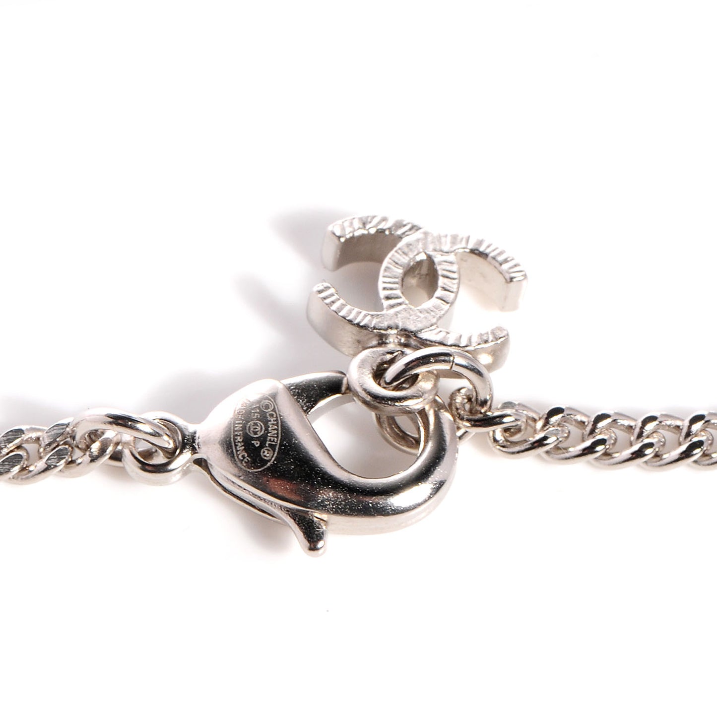Crystal Baguette CC Necklace Blue