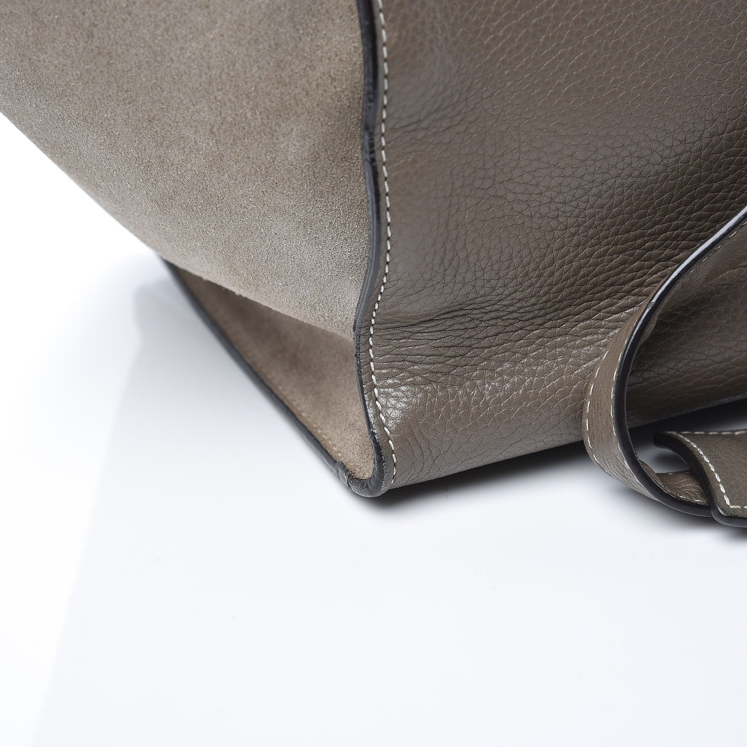 Celine Drummed Calfskin Suede Small Trapeze Souris 14 of 19