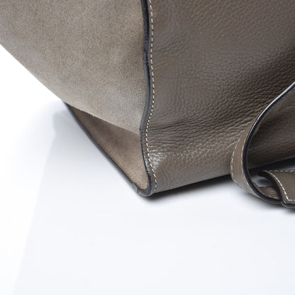 Celine Drummed Calfskin Suede Small Trapeze Souris 14 of 19