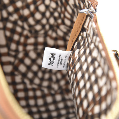 MCM Visetos Liz Shopper Tote Pouch Cognac 7 of 10