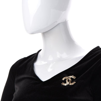 Chanel Crystal Starfall CC Brooch Gold 2 of 4