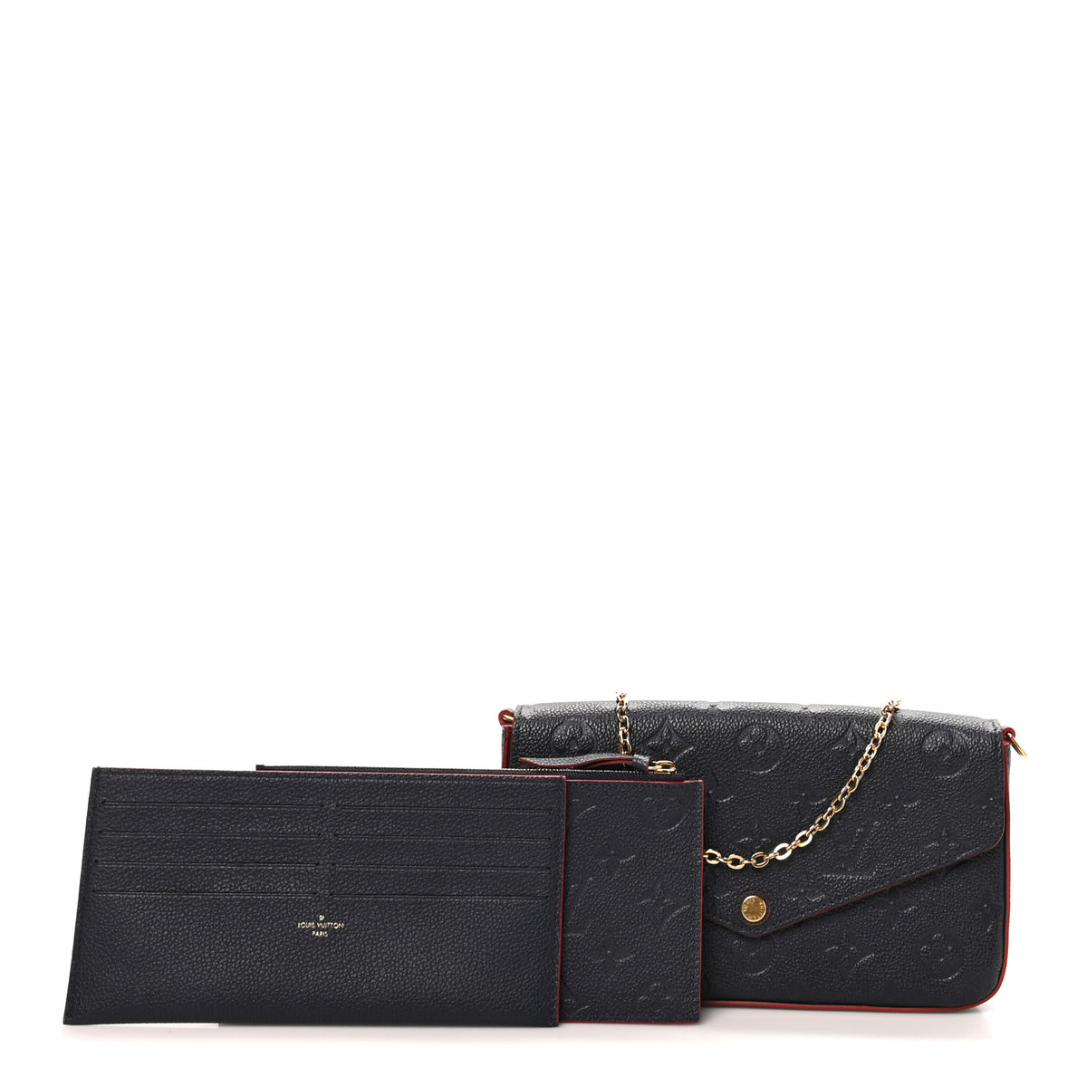 Empreinte Pochette Felicie Chain Wallet Marine Rouge