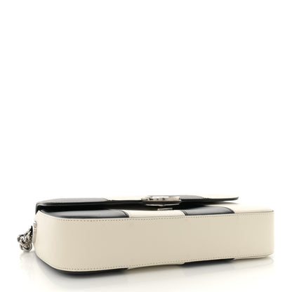 Gucci Senna Calfskin Lines Petite GG Top Handle Shoulder Bag Black Mystic White 4 of 11