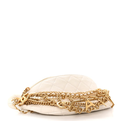 Chanel Lambskin Quilted All About Chains Waist Belt Bag White 4 of 11
