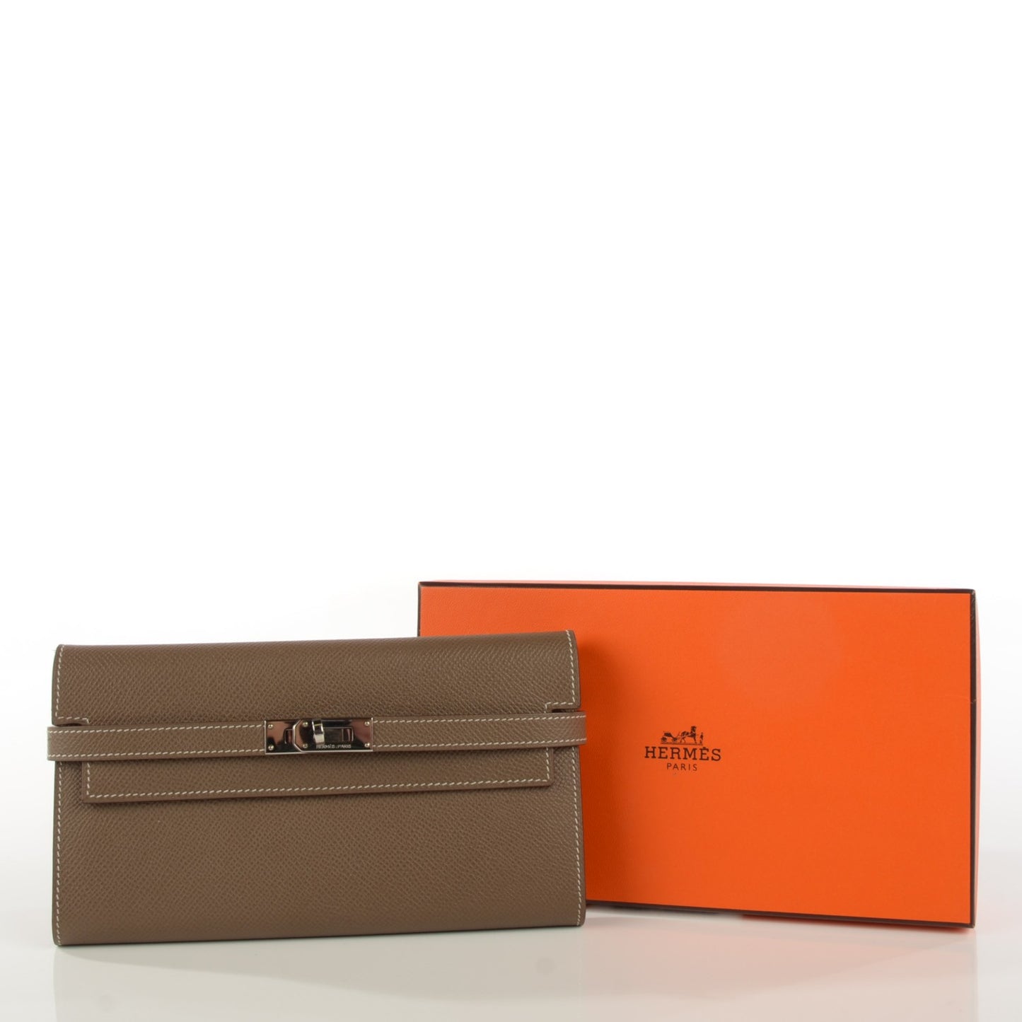 Epsom Kelly Longue Wallet Etoupe