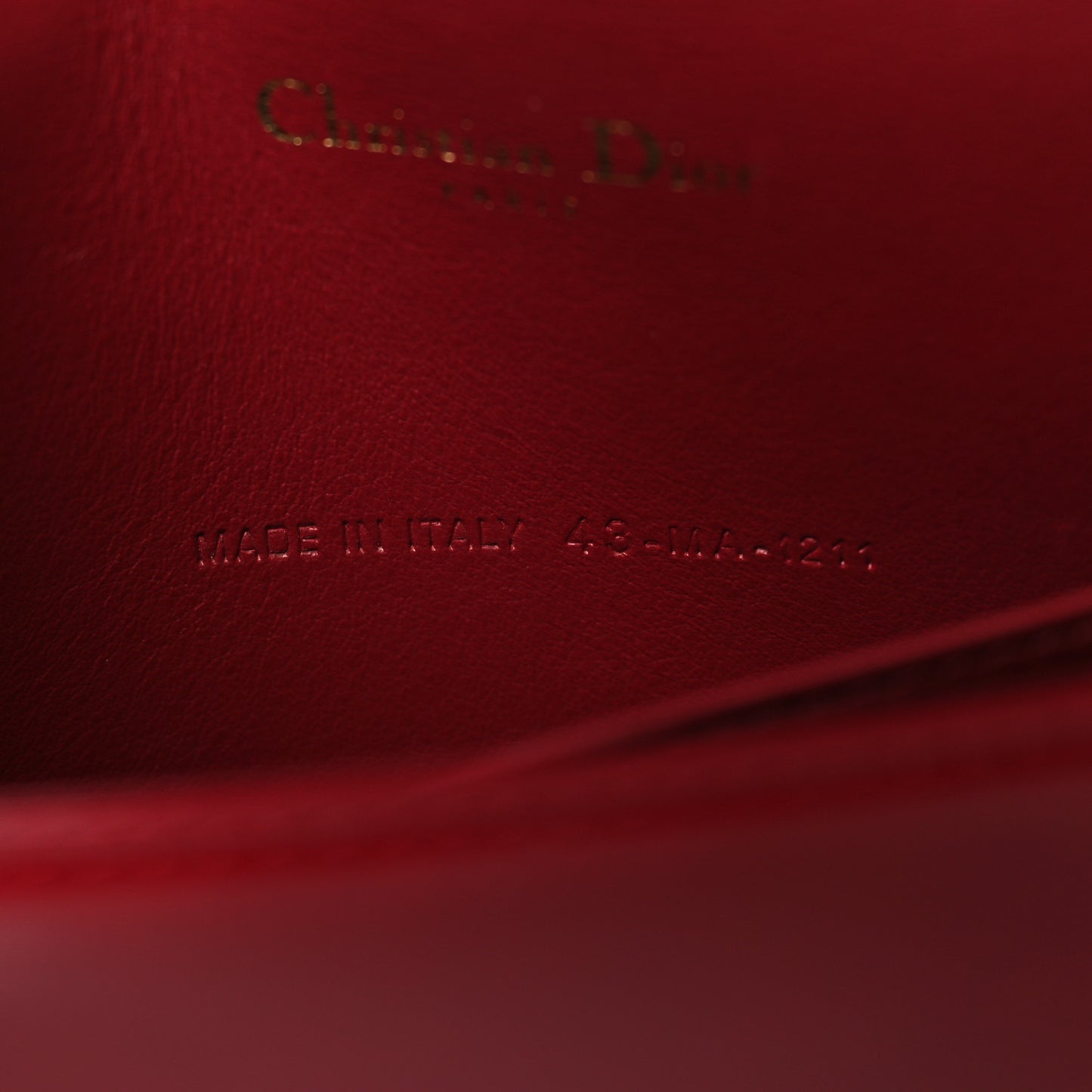 Patent Cannage Lady Dior Chain Wallet Rouge Ceris