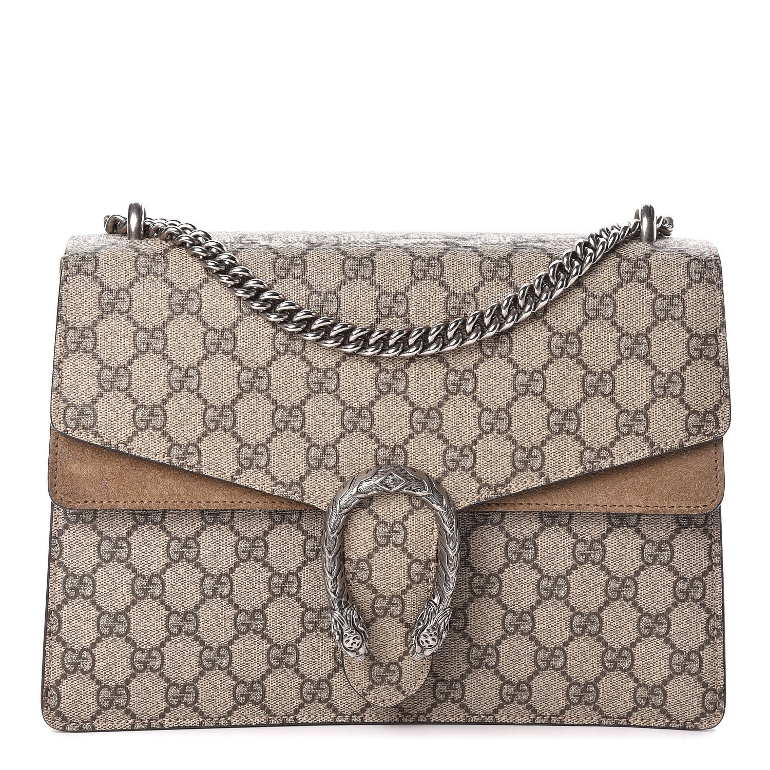Gucci GG Supreme Monogram Medium Dionysus Shoulder Bag Taupe 1 of 10