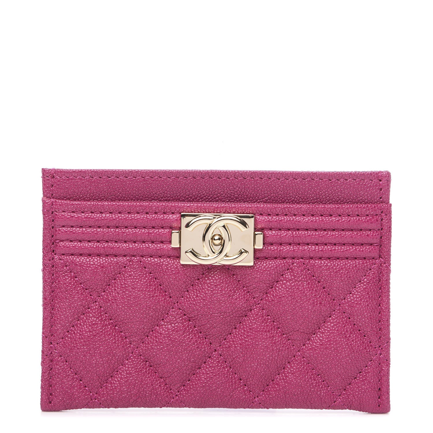 Chanel Caviar Quilted Boy Card Holder Fuchsia 1 of 7