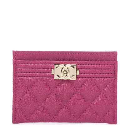 Chanel Caviar Quilted Boy Card Holder Fuchsia 1 of 7