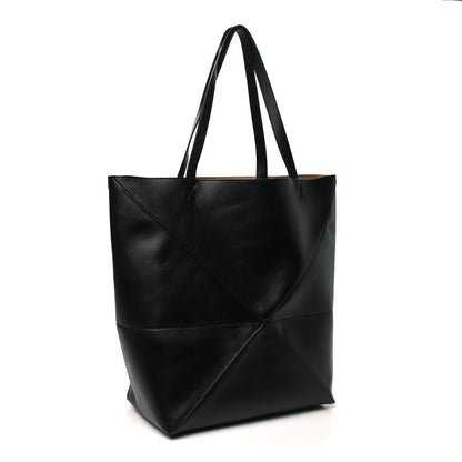 Loewe Shiny Calfskin Large Puzzle Fold Tote Black 3 of 9