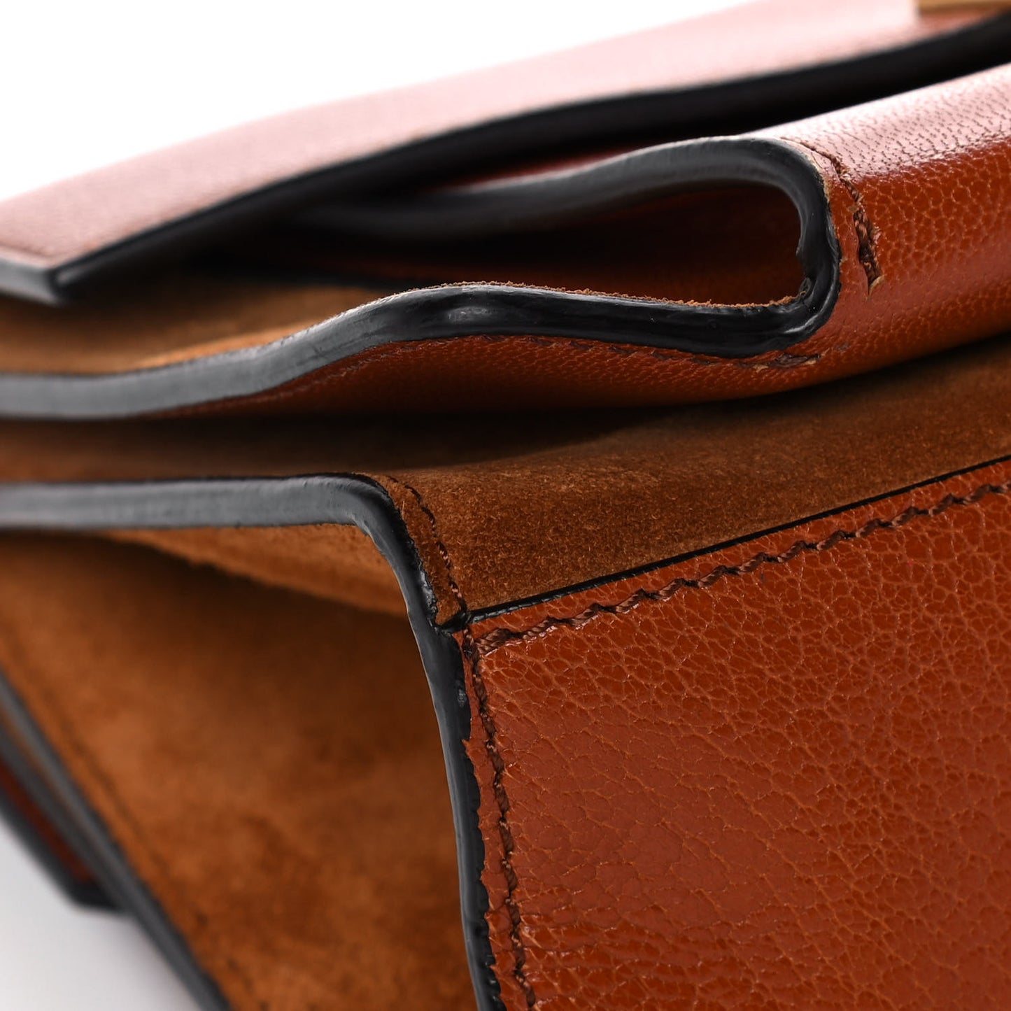 Goatskin Suede Small GV3 Shoulder Bag Chestnut