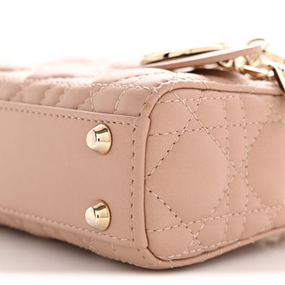 Christian Dior Lambskin Cannage Micro Lady Dior Rose Des Vents 10 of 11