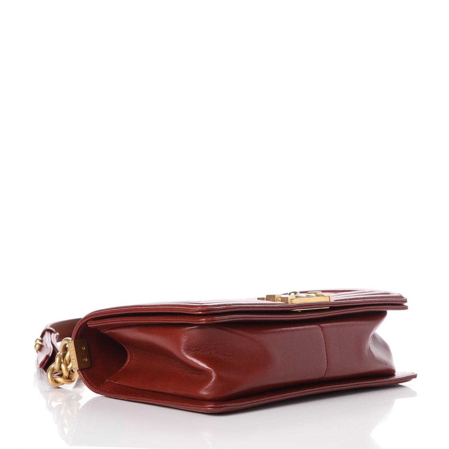 Lambskin Quilted Medium Boy Flap Burgundy
