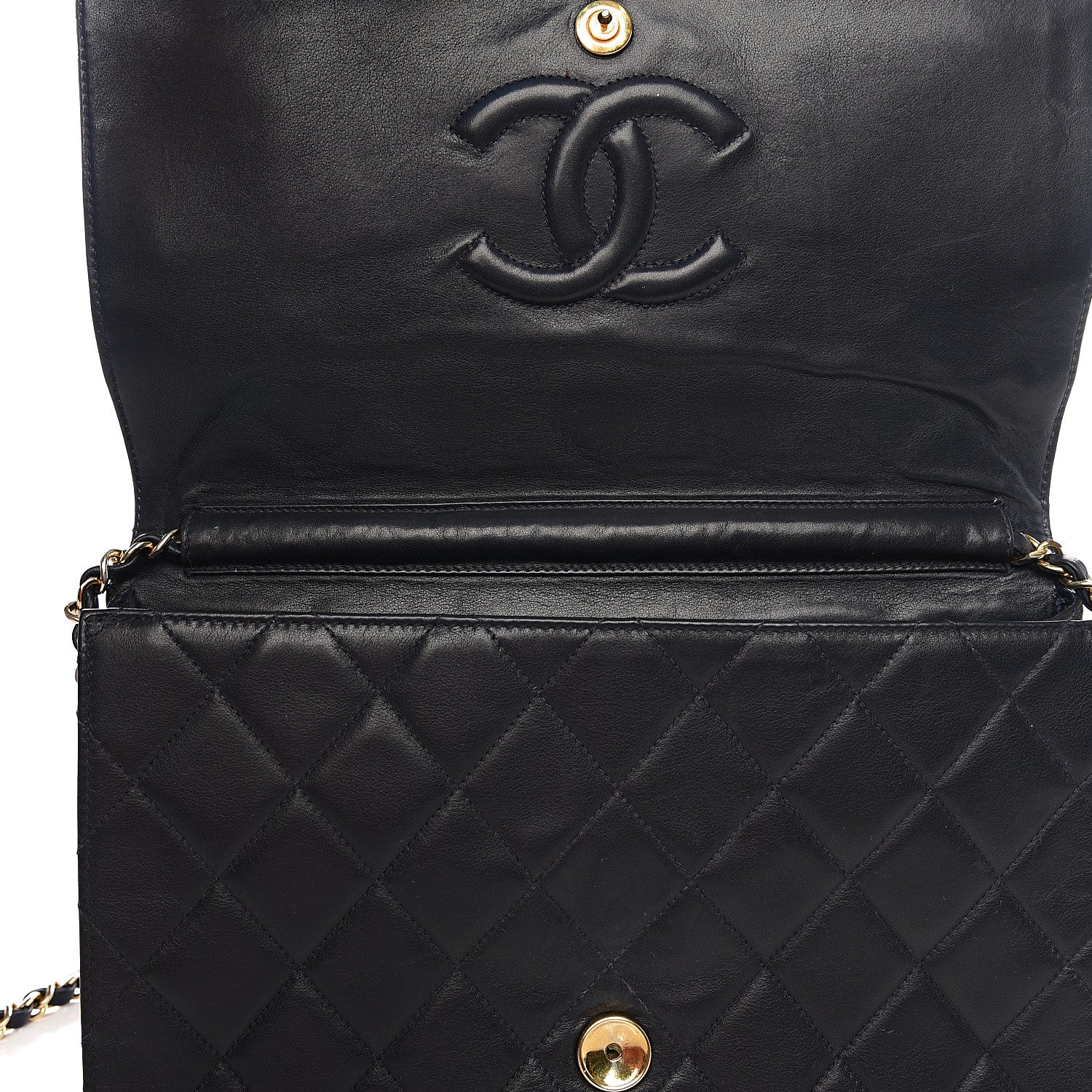Chanel Lambskin Quilted Medium Single Flap Navy 8 of 13