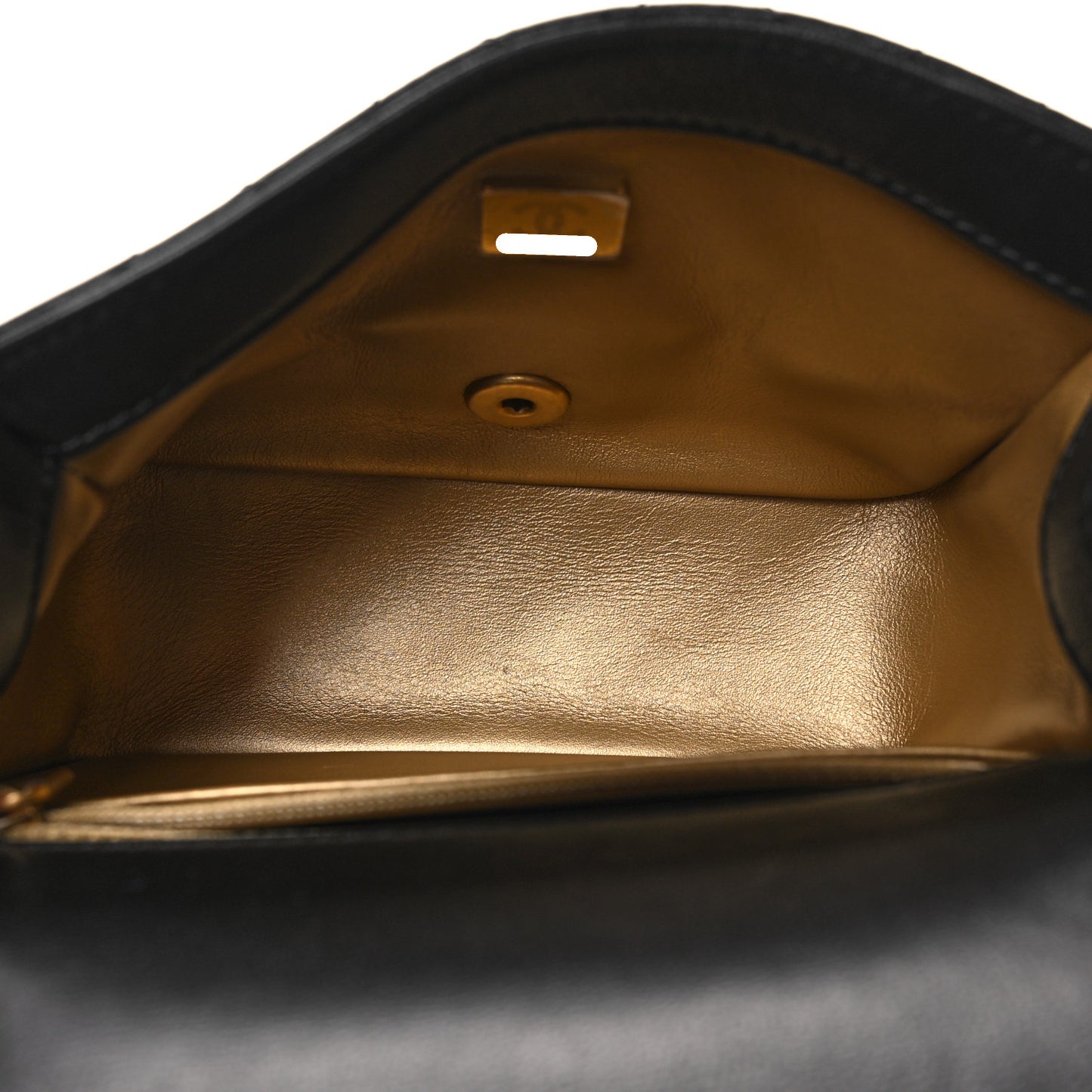 Lambskin Quilted Mini Pearl Crush Flap Black