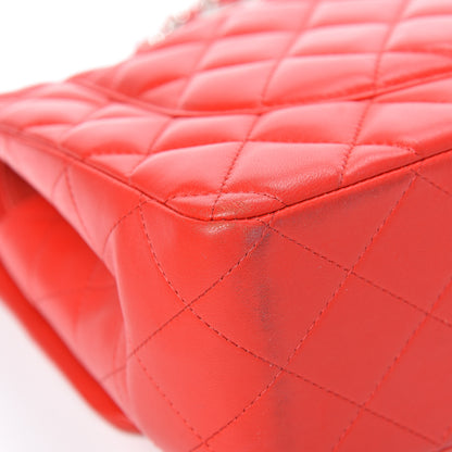Chanel Lambskin Quilted Jumbo Double Flap Red 11 of 15