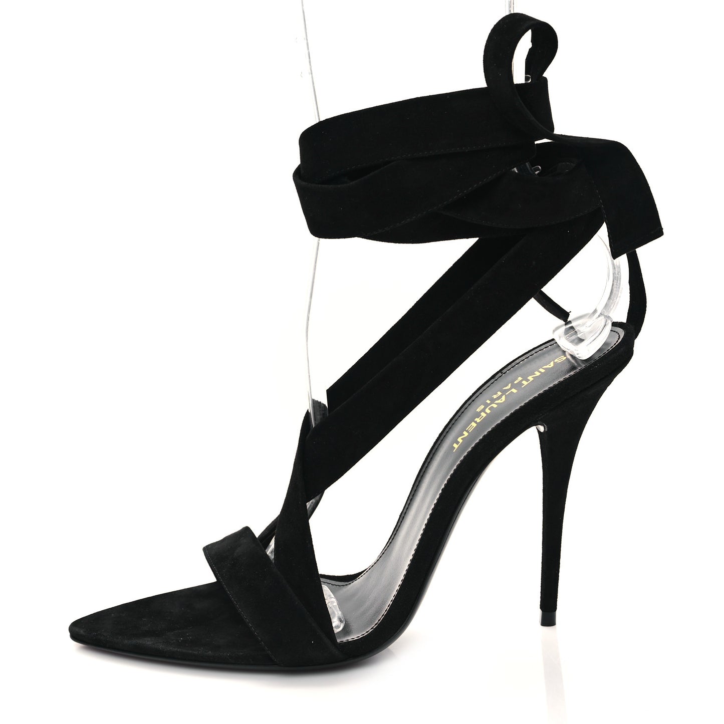 Suede Deva 105 Ankle Strap Sandals 38.5 Black