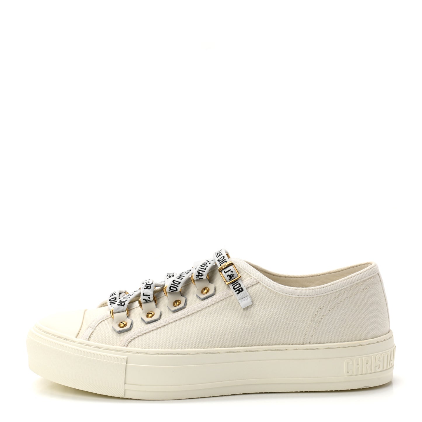Canvas Dot Walk'N'Dior Low Top Sneakers 37.5 Milk