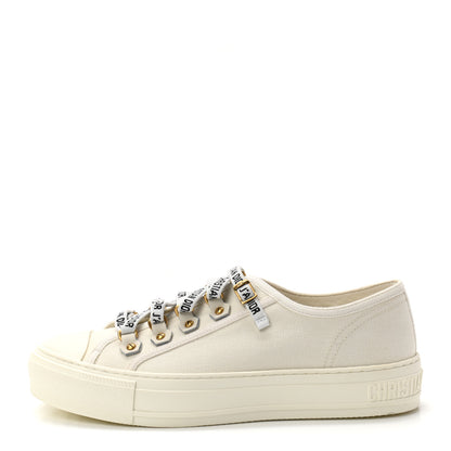 Christian Dior Canvas Dot Walk'N'Dior Low Top Sneakers 37.5 Milk 1 of 8