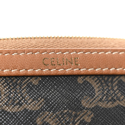 Celine Triomphe Canvas Lambskin Clutch On Chain Tan 8 of 11
