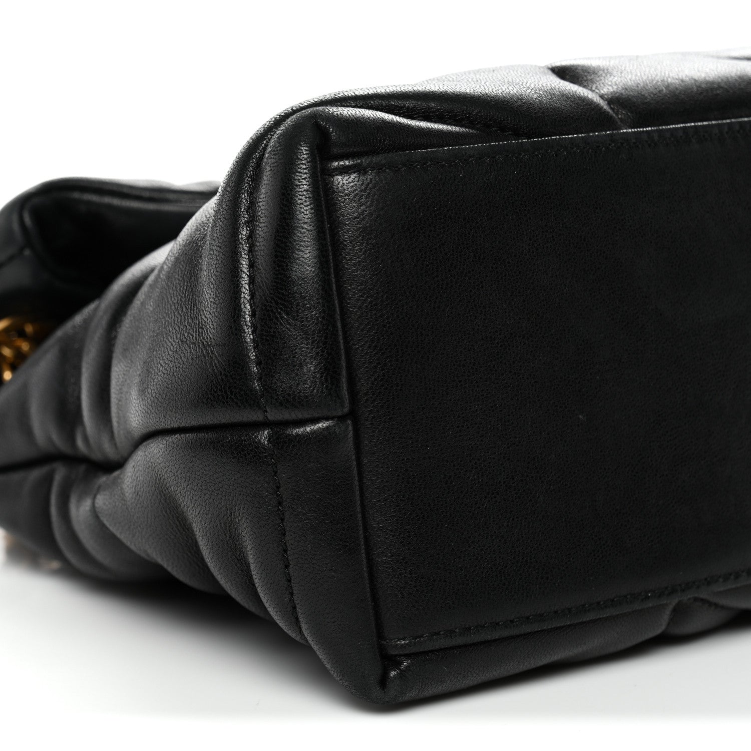 Saint Laurent Lambskin Quilted Small Loulou Puffer Monogram Chain Satchel Black 9 of 12