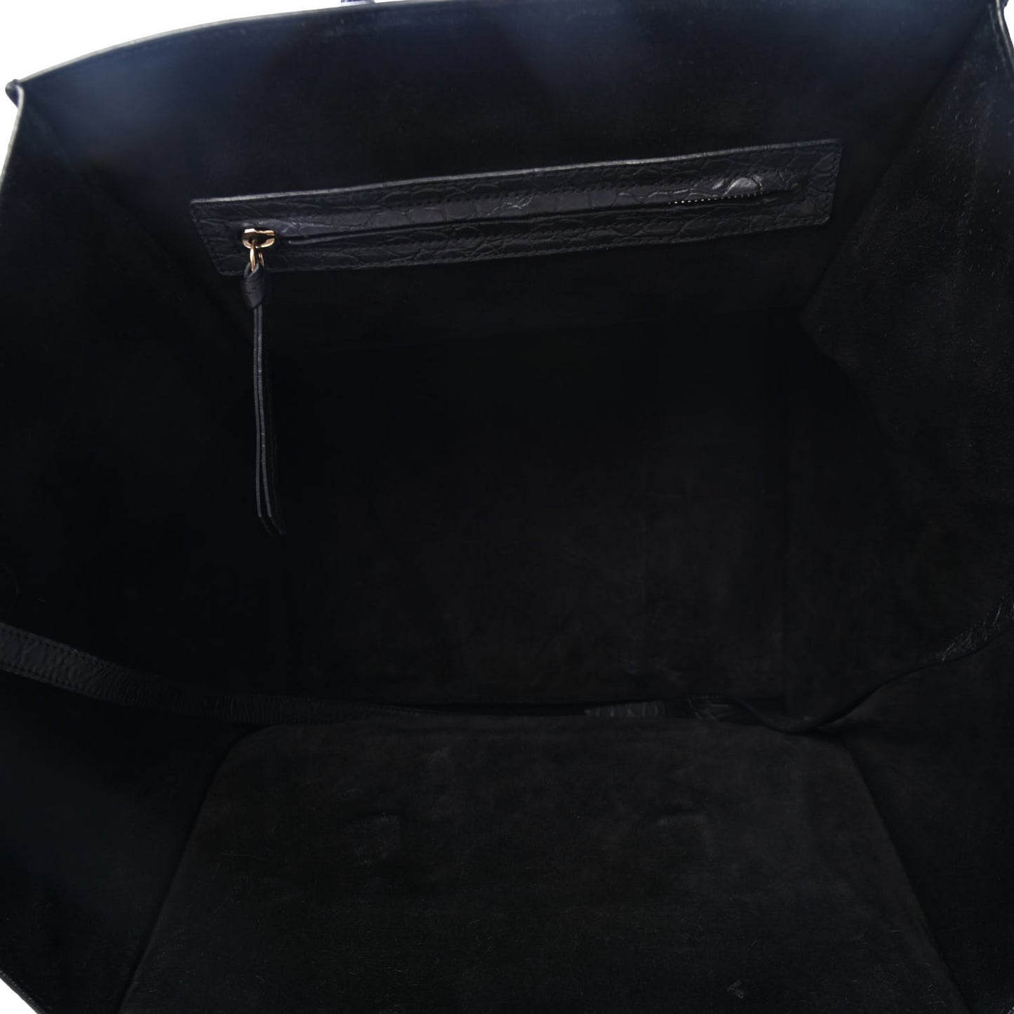 Crocodile Embossed Calfskin Large Phantom Luggage Black