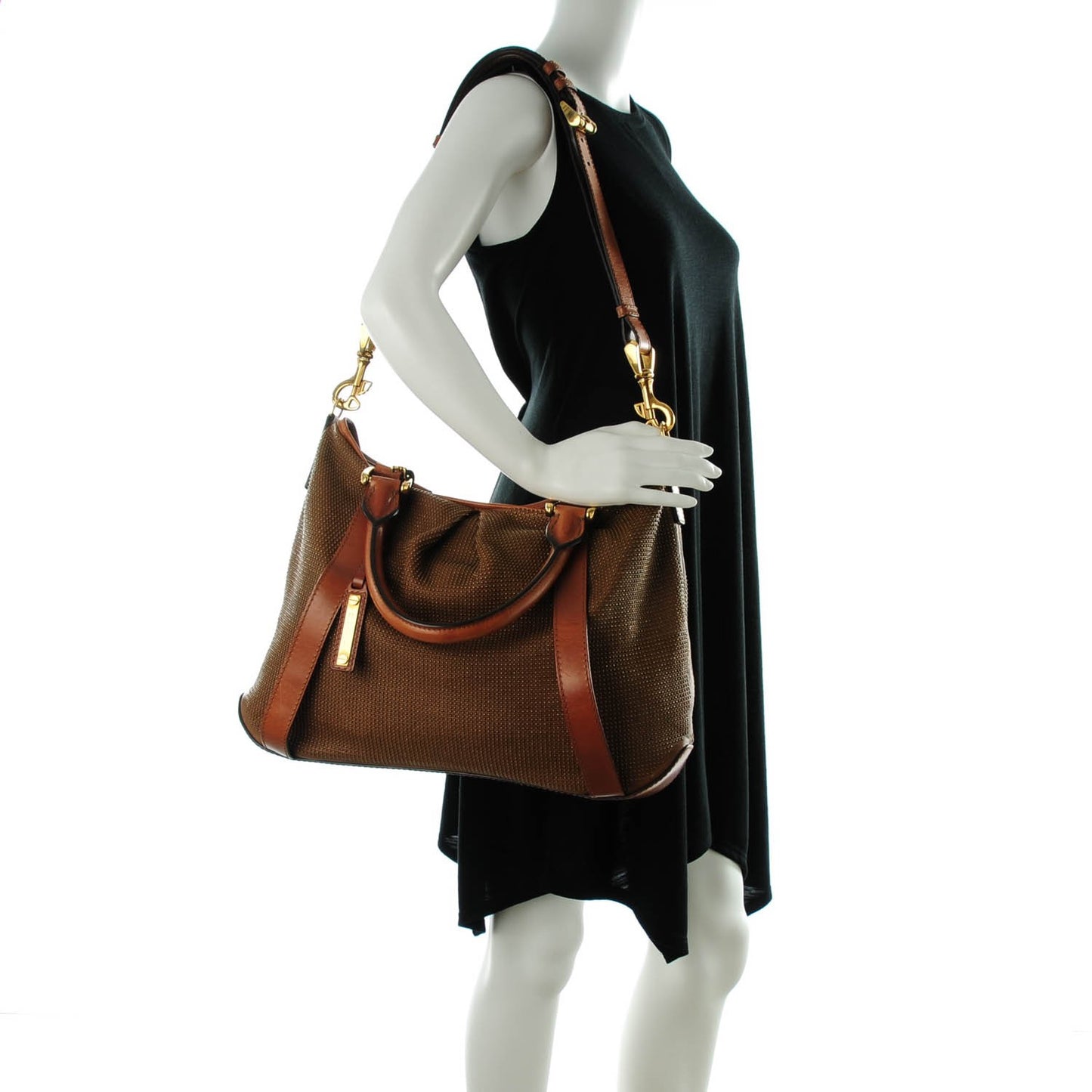 Prorsum Calfskin Studded Knight Tote Brown