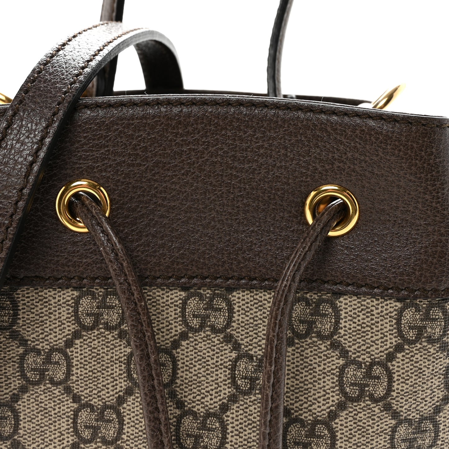 GG Supreme Monogram Web Small Ophidia Bucket Bag Brown