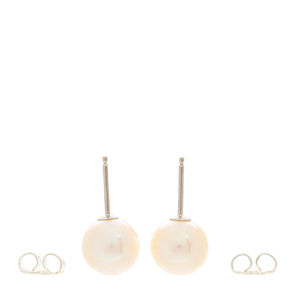 Tiffany Sterling Silver Freshwater Pearl 7-8mm Ziegfeld Earrings 3 of 5