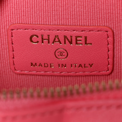 Chanel Lambskin Quilted CC In Love Heart Waist Belt Bag With Chain Pink 6 of 13