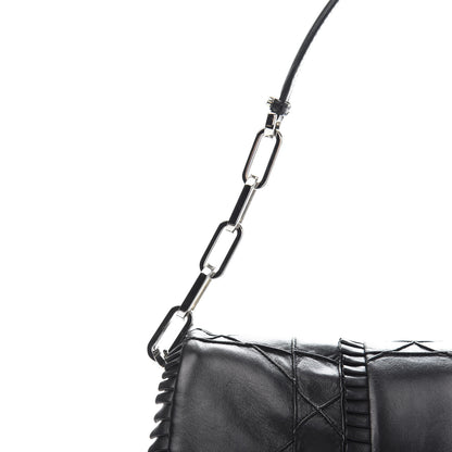 Christian Dior Lambskin Cannage Ruffle New Lock Flap Black 9 of 11