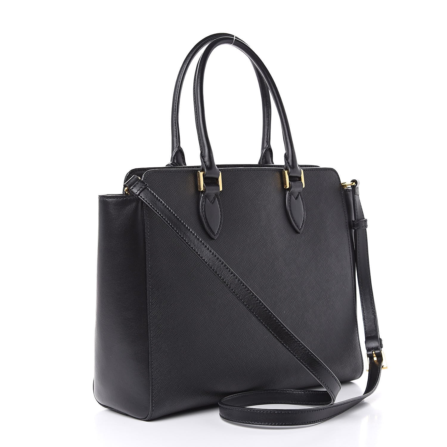 Prada Saffiano Soft Calfskin Zippered Tote Black 3 of 10