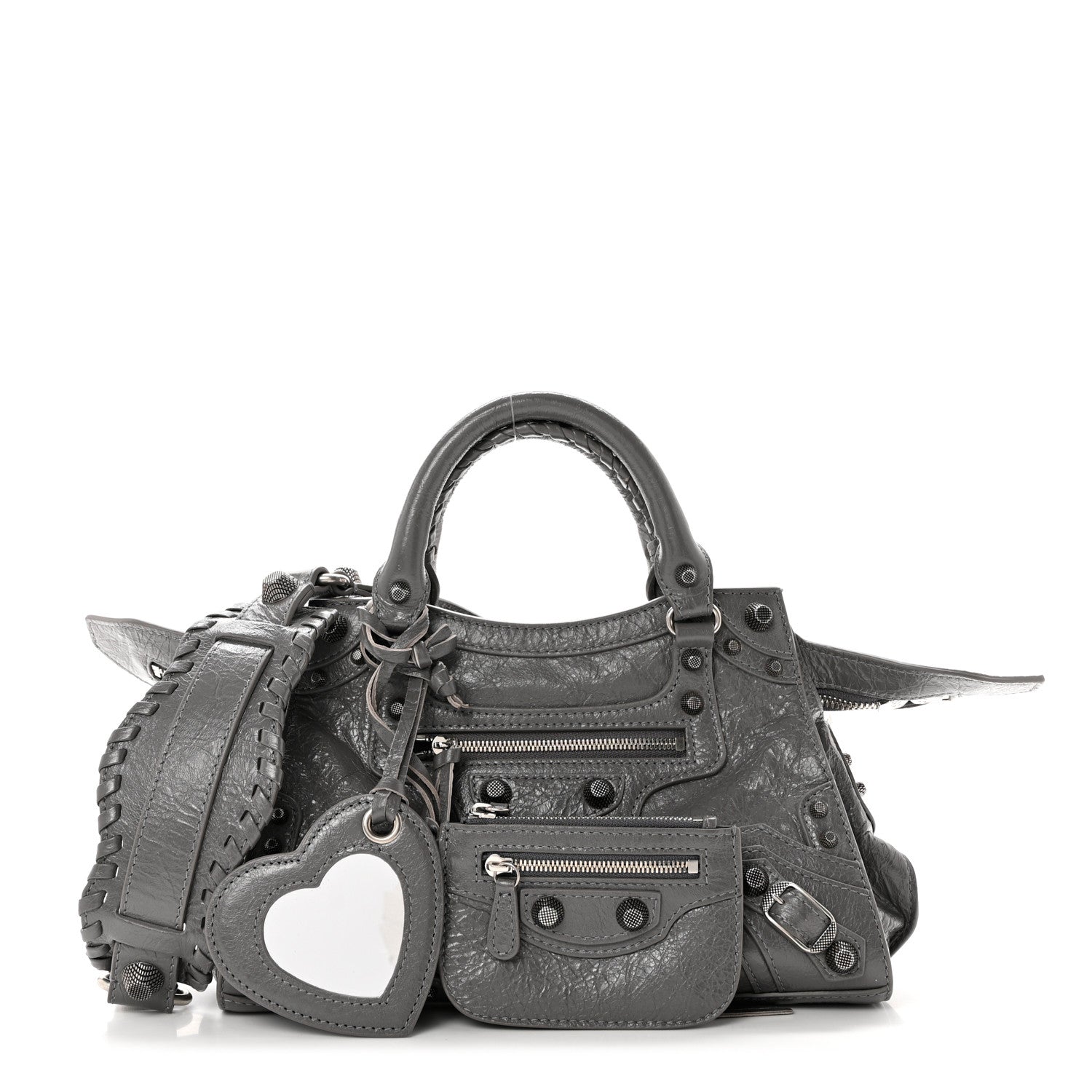Balenciaga Agneau Arena Neo Cagole Handbag XS Dark Grey 1291543
