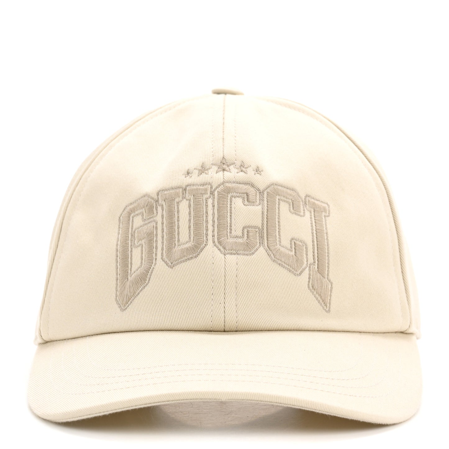 Cotton Embroidered Logo Baseball Hat S Ivory