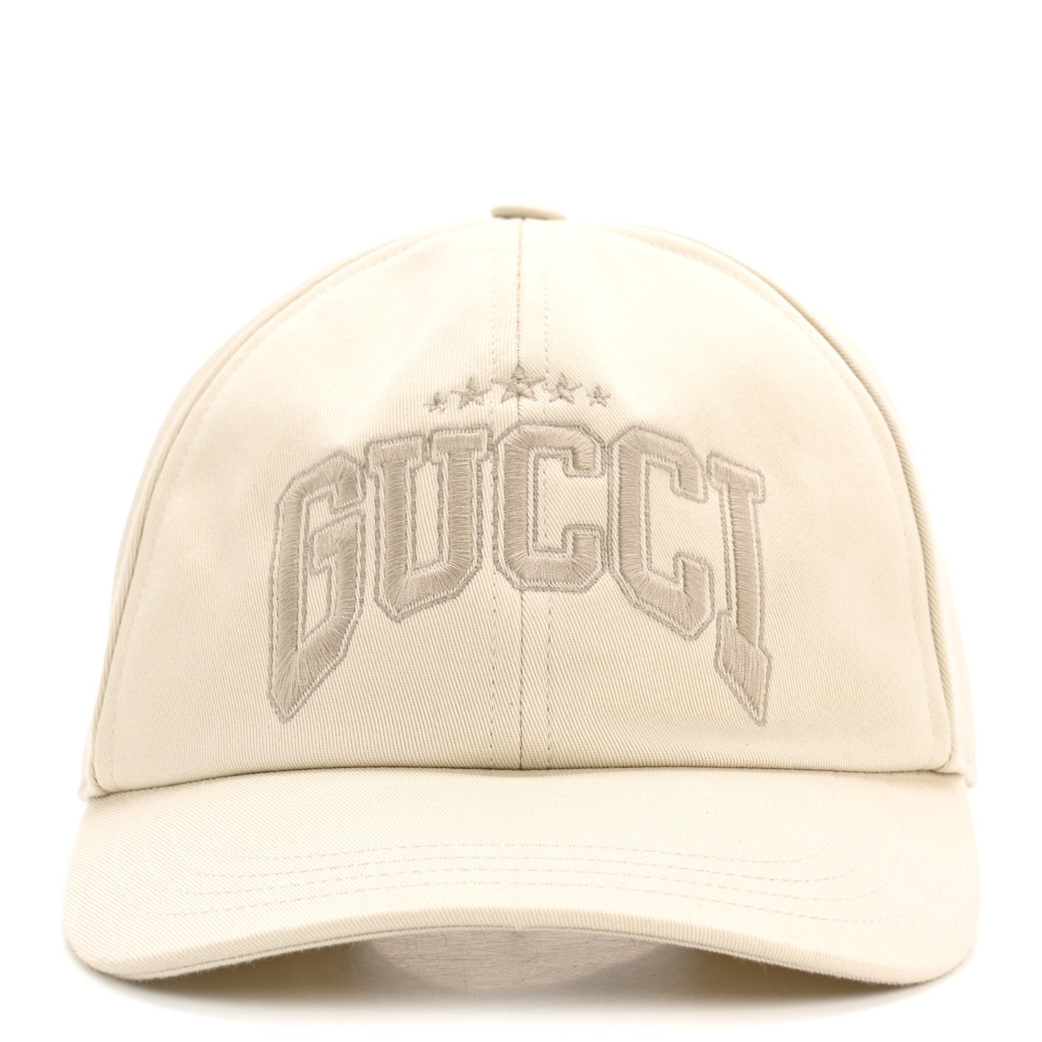 Gucci Cotton Embroidered Logo Baseball Hat S Ivory 3 of 9
