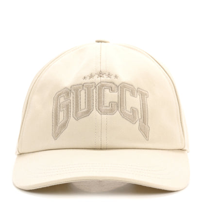 Gucci Cotton Embroidered Logo Baseball Hat S Ivory 3 of 9