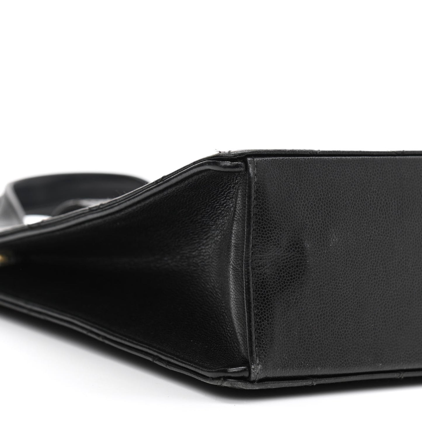 Caviar Quilted Top Handle Bag Black