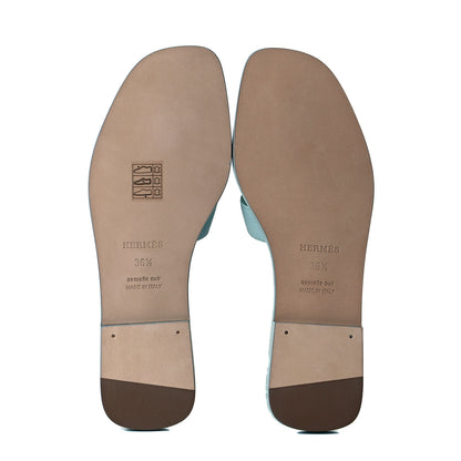 Hermes Epsom Oran Sandals 36.5 Vert Embrun 7 of 9