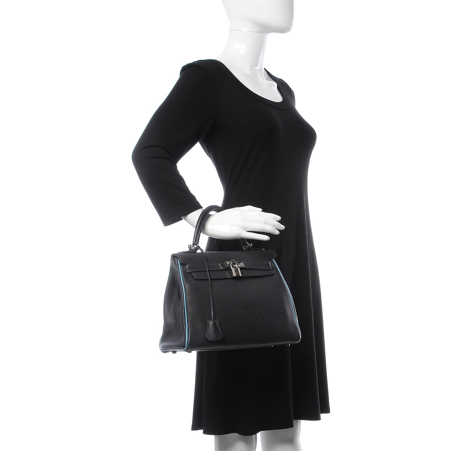 Hermes Togo Bi-Color Kelly Retourne 28 Indigo Blue Jean 3 of 64