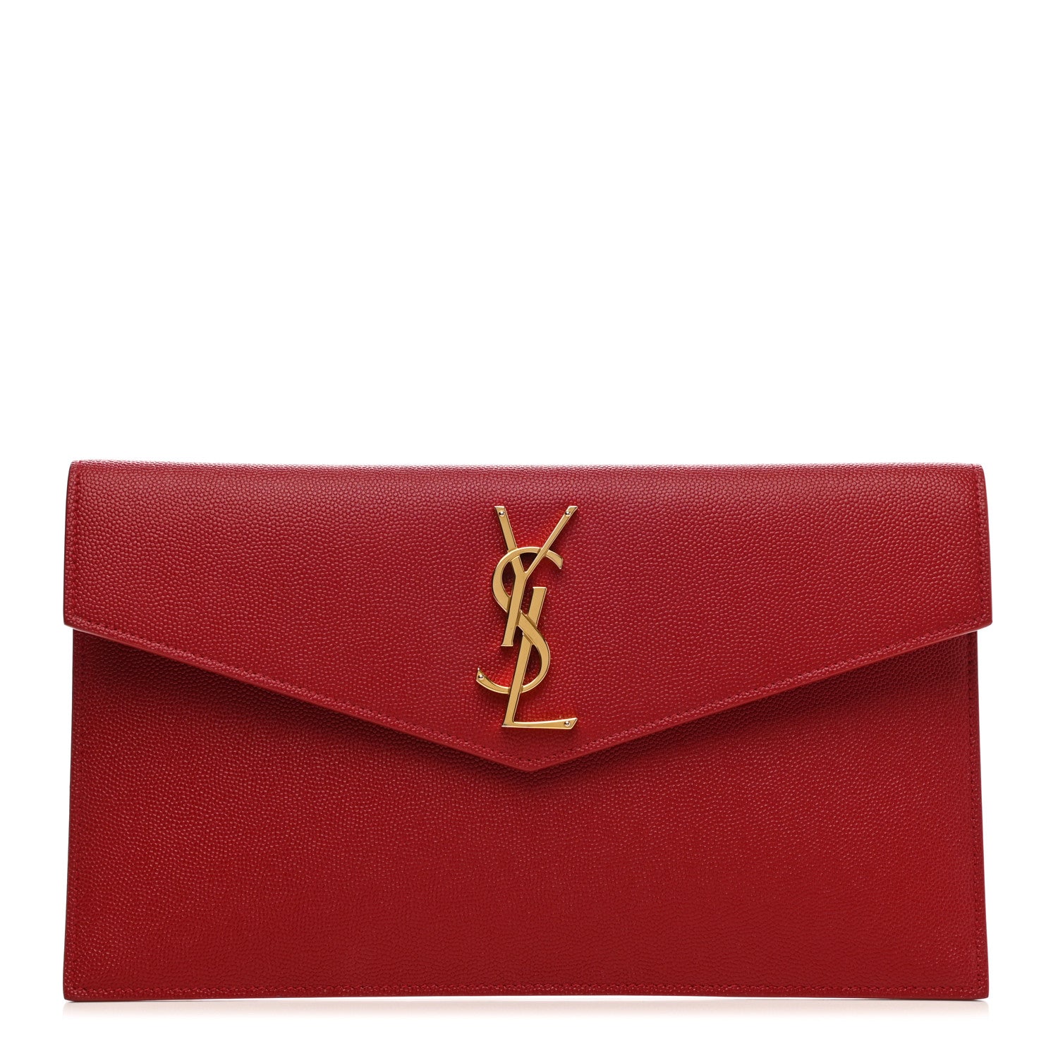 Saint Laurent Grain De Poudre Uptown Pouch Red 1 of 6