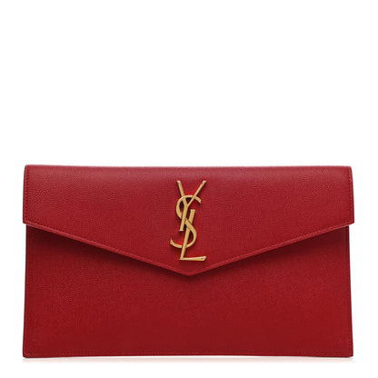 Saint Laurent Grain De Poudre Uptown Pouch Red 1 of 6