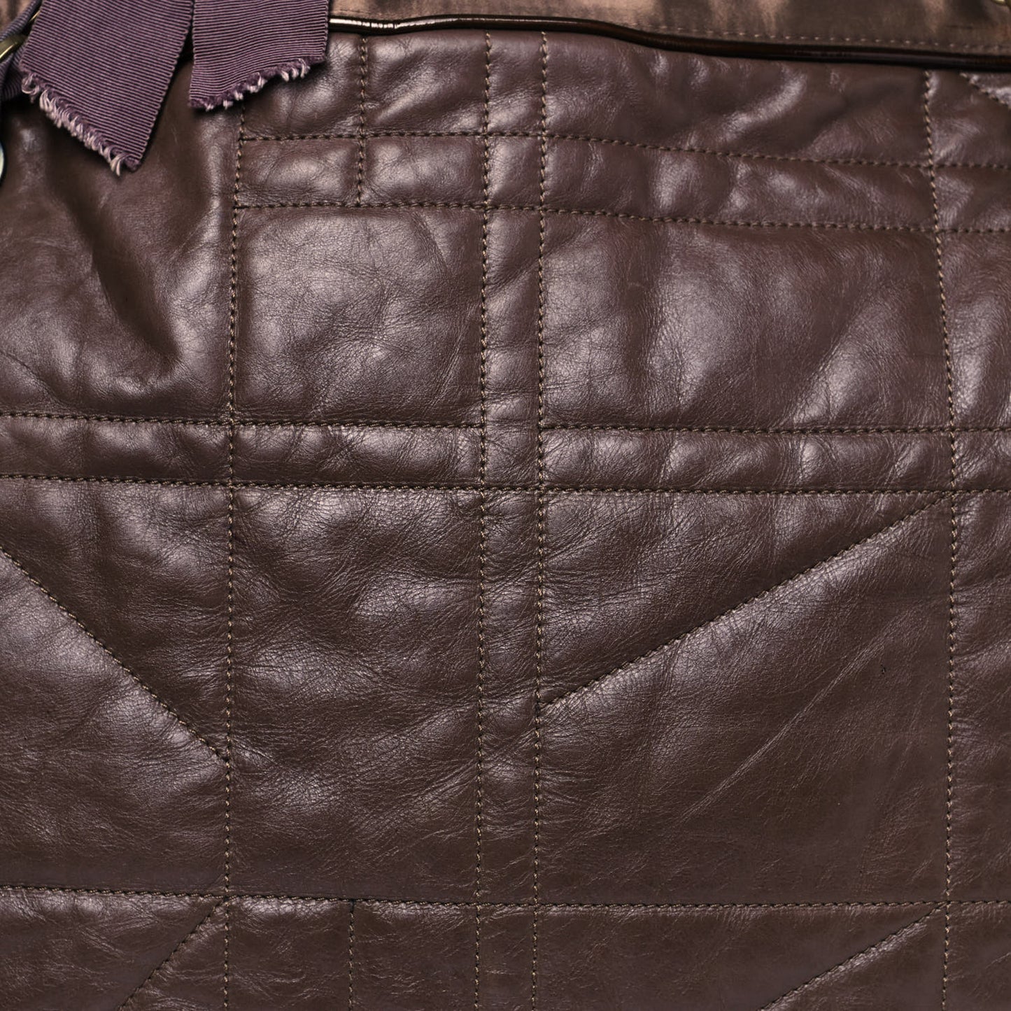 Lambskin Quilted Amalia Cabas Tote Brown