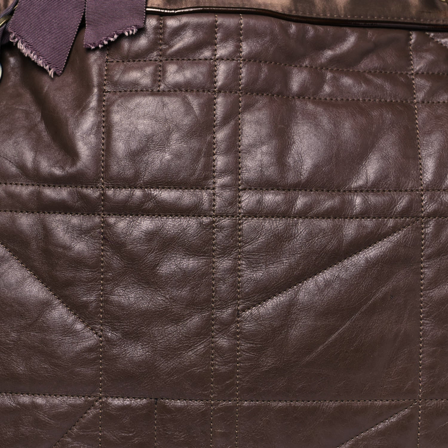 Lanvin Lambskin Quilted Amalia Cabas Tote Brown 13 of 23