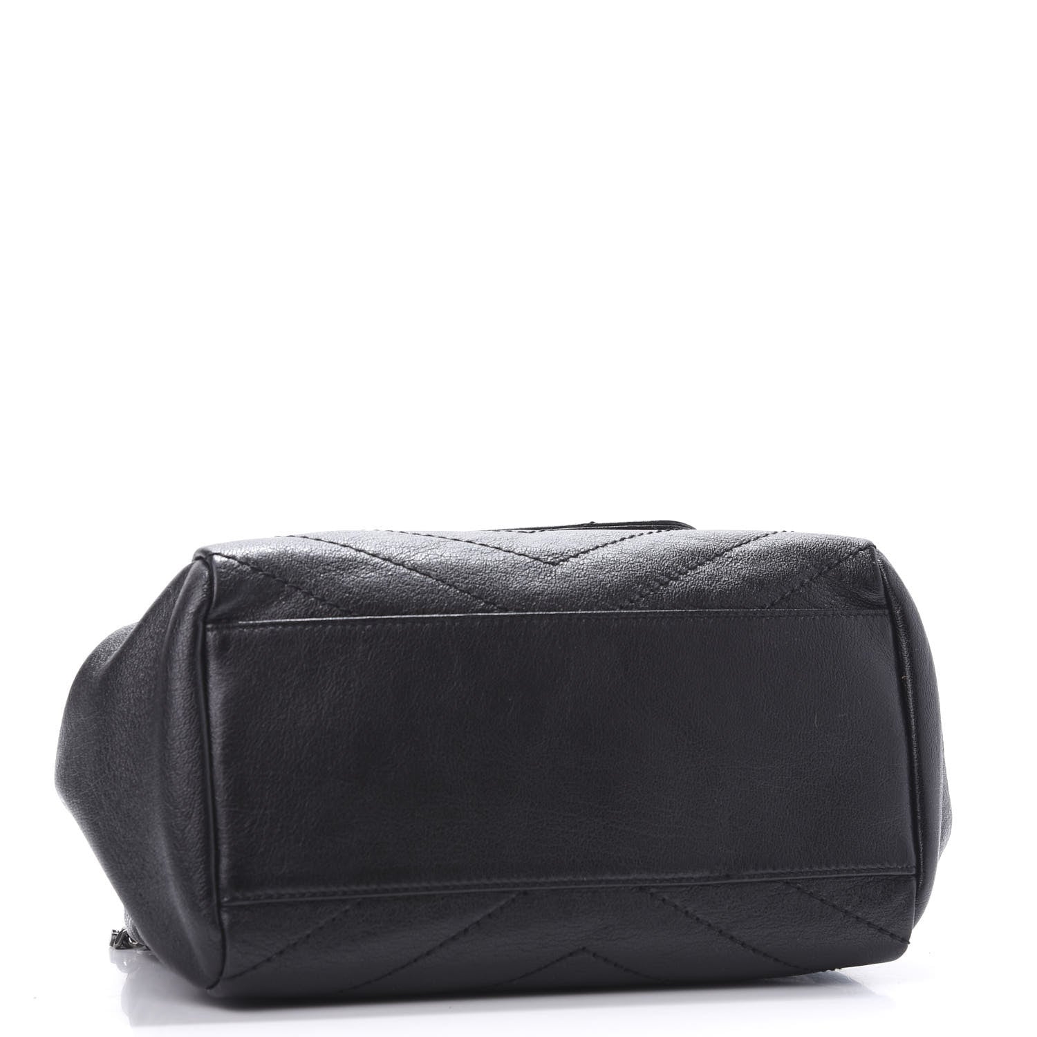 Saint Laurent Pebbled Lambskin Chevron Monogram Small Nolita Black 5 of 12