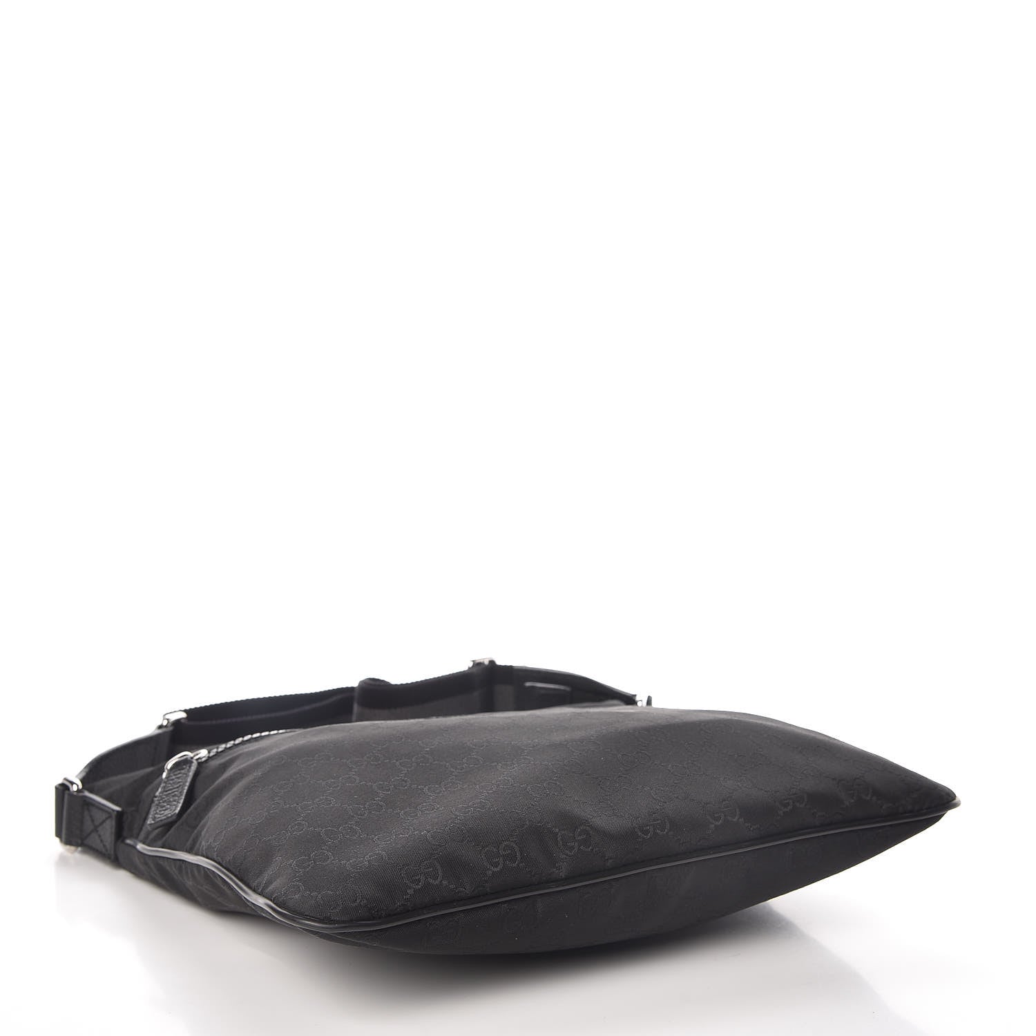 Gucci Nylon Monogram Medium Flat Messenger Bag Black 4 of 9