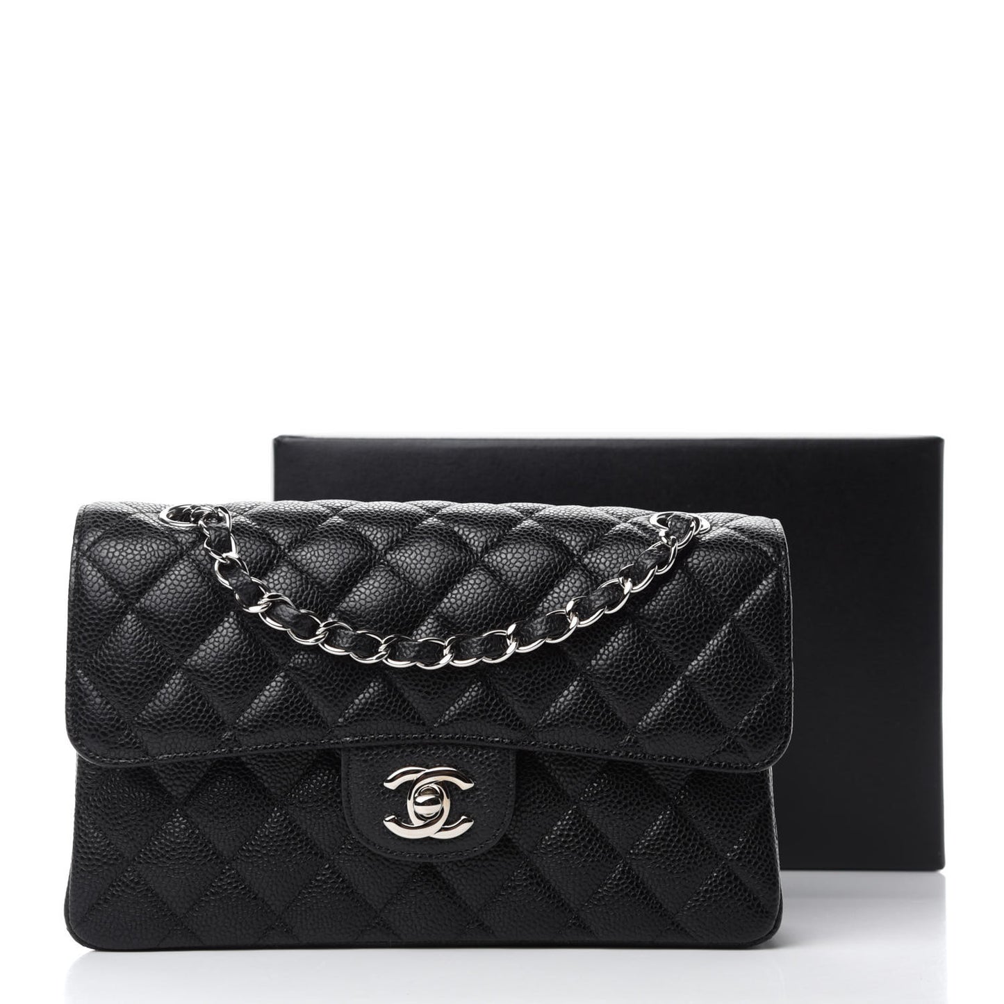 Caviar Quilted Small Double Flap Black