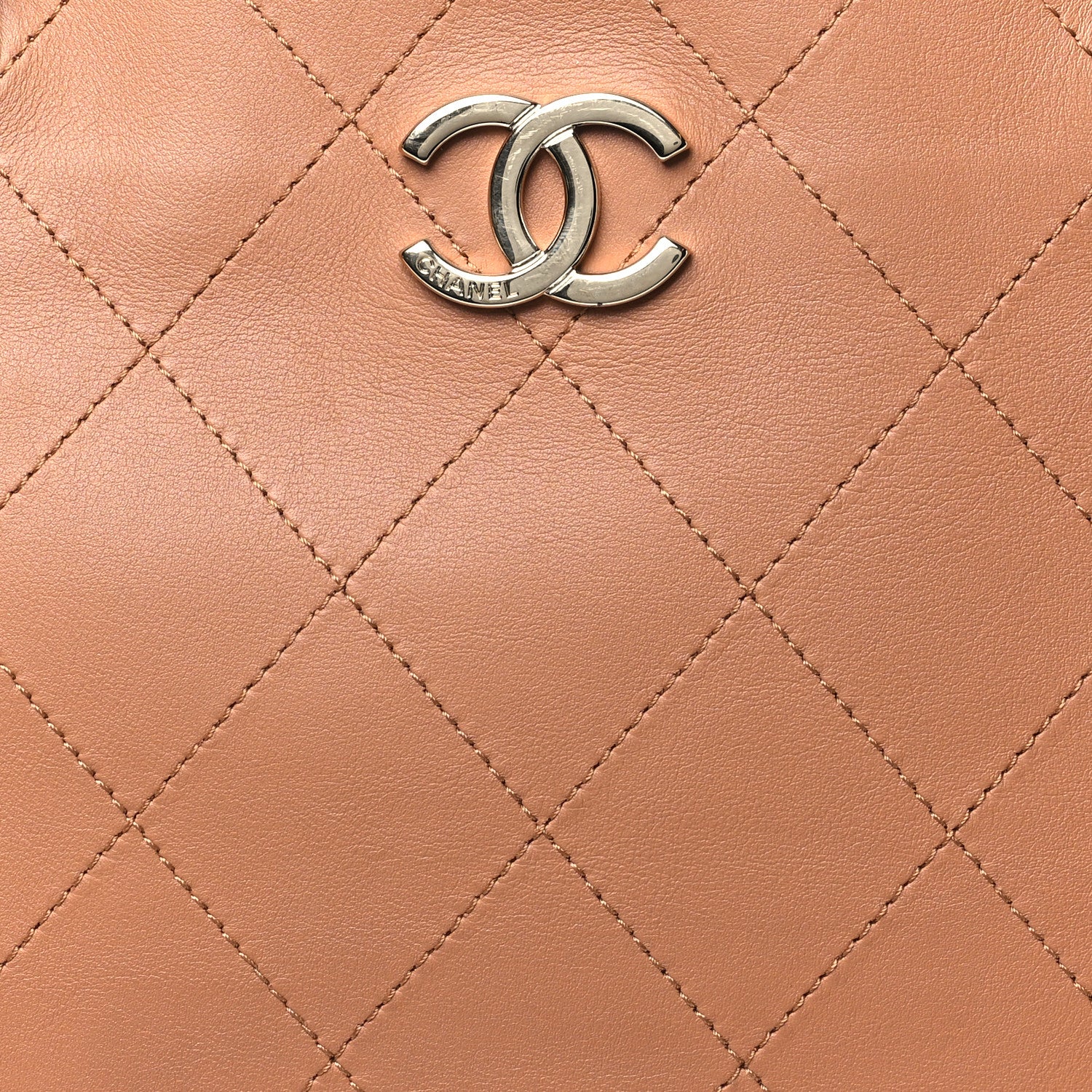 Chanel Calfskin Stitched Small Shopping Tote Brown 8 of 10