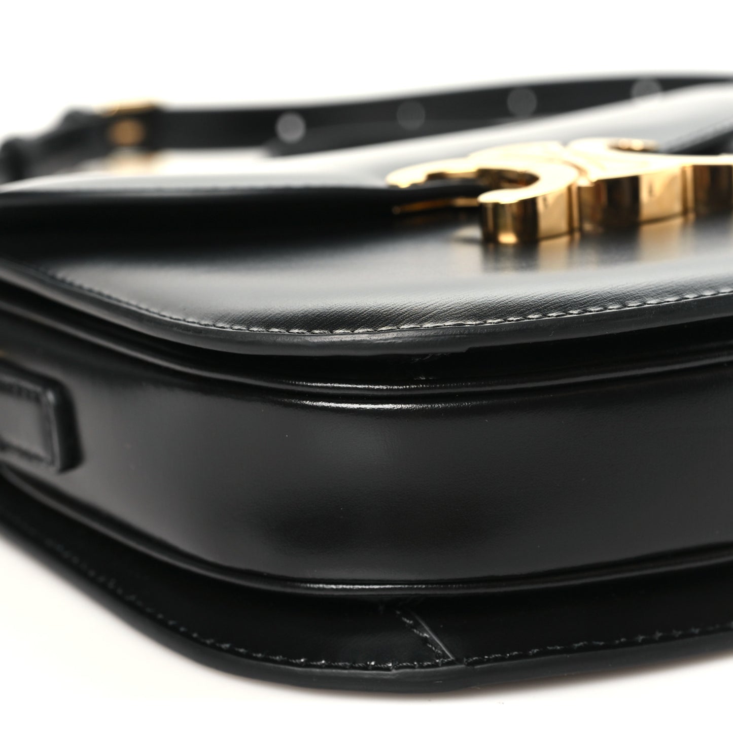 Shiny Calfskin Besace Clea Triomphe Black